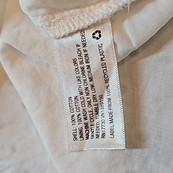 NEW A•NEW•DAY WHITE LINED EYELET LANTERN SLEEVE PULLOVER BLOUSE TOP - Picture 13 of 14